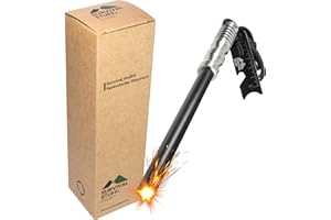 ‎SURVIVAL-STUFF.DE Survival Stuff Feuerstahl Discovery - XXL Feuerstarter aus Magnesium mit Edelstahl Griff und Zunder Schaber - Starker und heißer Funkenflug - Perfekt für Dein nächstes Bushcraft Abenteuer