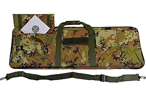 Glac Store® Borsa Porta Fucile Carabina Sacca Custodia Vegetato Italiano Vegetata Softair Soft Air con Tasche Imbottitura 88 cm Capiente Grande e Bersagli