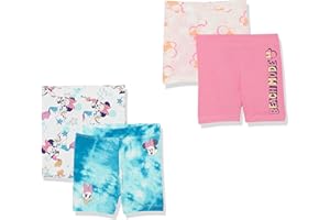 Amazon Essentials Disney | Marvel | Star Wars | Frozen | Princess Pantalones Ciclistas Cortos (Anteriormente Spotted Zebra) Niña, Pack de 4