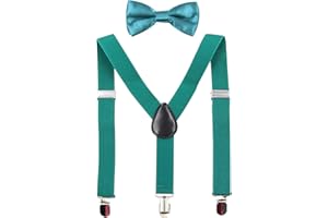 HANERDUN Bretelles pour Enfants Nœud Papillon Ensembles Bretelles Ajustables en Y avec Variété Couleurs pour les Bébé de 1 à 10 Ans