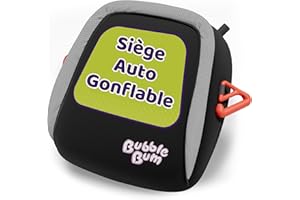 BubbleBum Rehausseur Siège Auto de Voyage Gonflable - Groupe 2/3 - Compact, Confortable, Pliable, Portable et Pratique - Parfait pour les Vacances, le Covoiturage et 3 à L’Arrière (Noir)