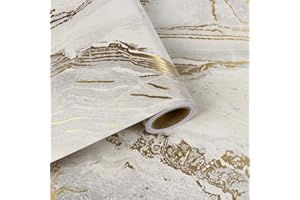 VaryFloral Pellicola Adesiva per Mobili Effetto Marmo 30cmx300cm Carta Parati Adesiva Beige Oro Rivestimento Mobili Adesivo Impermeabile Marmo Adesivi da Parete Decorativi per Mobili Cucina Cassetto