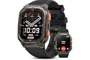 KOSPET TANK M3 Ultra Smartwatch, 1.96" AMOLED HD Display, 5ATM Impermeabile, 24H Monitoraggio Sonno, 170+ Modalità Sport, Bussola/Altezza/Pressione, Robusto Corpo Metallico Acciaio Inox-Nero