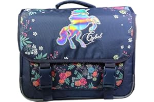 Bagtrotter Cartable 38 cm Cybel Cheval Licorne Bleu Fleurs