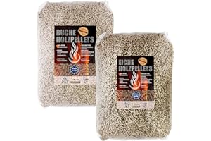 15 kg Eiche Pellets + 15 kg Buche Pellets Grill Smoker Holz Pizzaofen BBQ Pellet Outdoor Ofen Grillen Chunks Holzpellets Garten Räuchern Pizza Wood Smoke Zubehör Rauch Flameup