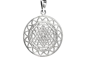 Kiss of Leather - Ciondolo Sri Yantra, in argento Sterling 925, n. 130