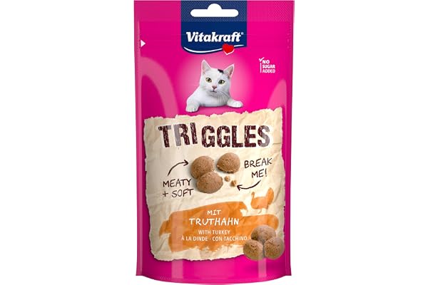 Vitakraft Triggles - Friandise pour Chat à la Dinde - Sachet de 40 g