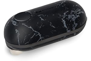 Mini Apriscatole Elettrico Bordo Liscio Kitchen Mama: Apri lattine con la semplice pressione di un pulsante - Ultra-compatto, salvaspazio, di piccole dimensioni (Marmo Nero)