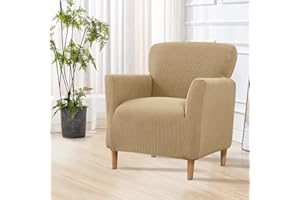 SHANNA Elastyczne pokrowce na krzesła bankietowe: 1 sztuka luksusowe dzianinowe pokrowce na fotele z połowy wieku wodoodporne pokrowce na kanapę na fotel z piankowymi prętami pokrowiec na fotel, do