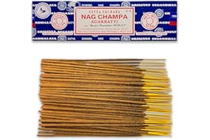 LAMARE Bastoncini di incenso Satya Nag Champa - 1 confezione da 100 g (70-80 bastoncini) - Aromaterapia - Meditazione - Yoga - Packaging EcoFriendly