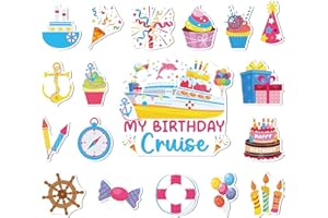 COZDAZZ Cruise Door Magnets Decorations, 18PCS Colorful Birthday Cruise Magnets for Ship Cabin Door, Cruising Must Haves Magnetic Signs