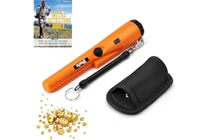 Dinfu Detector de Metales para Portatil Impermeable Detectores Mano Pinpointer Alta Precisión Sensibilidad Naranja