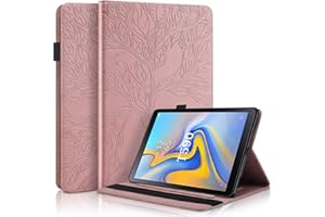 AsWant Galaxy Tab A 10,5 Pollici 2018 Custodia in Rilievo Albero Pelle PU Custodia a Portafoglio Porta Penne Custodia per Tablet Custodia per Samsung Galaxy Tab A 10,5" 2018 SM-T590/SM-T595 Oro Rosa