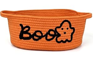 Vervevum Halloween Boo Basket spökmönster tyg vävd boo korg