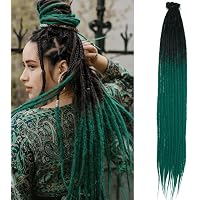 Dsoar Synthetische Dreadlocks Verlängerung – 24 Zoll (60 Cm), 10 Strähnen, Weich, Zum Häkeln, Farbe 1B