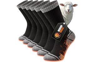 Stoeury Calcetines Trekking Lana Merino Hombre Mujer, Calcetines Senderismo Deporte Termicos Invierno, Merino Wool Socks Antiampollas, Acolchado, Transpirables, 3 Pares