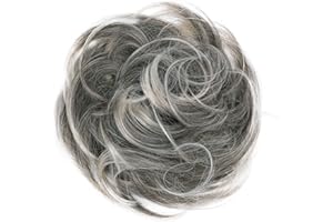 CAISHA Fryzura Srunchie Spinka Do W?osów Fryzury ?lubne Obszerny Lekko Falisty Kok Szary Blond Mix G21B