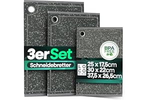 SIDORENKO Loco Bird deska do krojenia z tworzywa sztucznego, nadaje się do mycia w zmywarce – antypoślizgowe deski do krojenia, zestaw 3 sztuk, 37,5 x 26,5 cm, 30 x 22 cm, 25 x 17,5 cm, bezpieczna dla noży