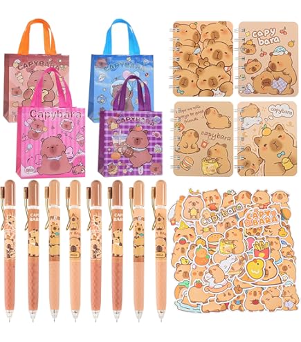 FloralGrace 12 stuks Capybara verjaardagsfeest uitnodigingskaarten, Capybara feest uitnodigingen met enveloppen en stickers voor verjaardag babyshower (10x15