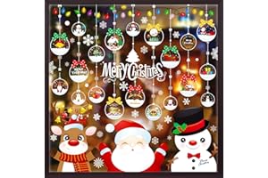 RMMD® Christmas Decorations - Christmas Window Clings 10 Sheet Christmas Window Decorations Clings Christmas Window Stickers Decals for Glass Xmas Window Stickers Reusable Christmas Window Stickers