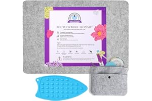 Rdutuok Tapis de pressage en laine de 43 x 34 cm pour matelassage, planche à repasser facile à presser pour quilters et projets de couture