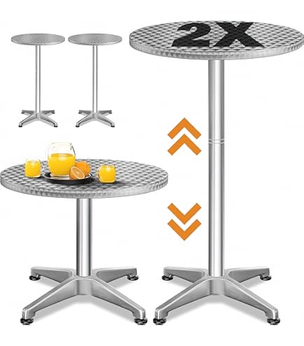 Brixy Stevige Statafel - Partytafel - Robuust en Weersbestendig - Inklapbaar - 80cm x 110cm - Feest - 1 stuk - Wit/Grijs