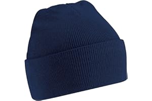 New Beechfield Childrens Kids Winter Knitted Beanie Hat French Navy One Size