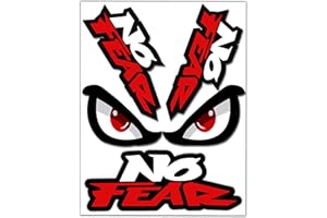 Biomar Labs® Set (4 stück) Vinyl Aufkleber Autoaufkleber Stickers No Fear Eyes Keine Angst Augen Auto Moto Motorrad Fahrrad Scooter Fenster D 45