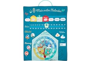 Lilliputiens - Deutscher Jahreszeitenkalender - Stoffaktivitätstafel für Kinder - Lernen von Tagen, Monaten und Jahreszeiten - Fördert Motorik und Denken - Ab 4 Jahren - 83073