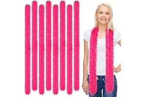 Cindeer 8 Piezas Set de Boas de Plumas Boas Esponjosas Artificiales Decoración para Mujer Niña Disfraz Vestido Fiesta de Té Carnaval Baile Boda