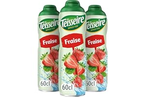 Teisseire Sirop de Fraise pour Boisson Rafraîchissante, Cocktails, Bidon Recyclable 3x60cl