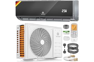 KESSER Kit de aire acondicionado Split Quick Connect 12000 BTU 3,4 kW – WiFi & App aire acondicionado con función de calefacción y modo de refrigeración, aire acondicionado de pared, con cable de