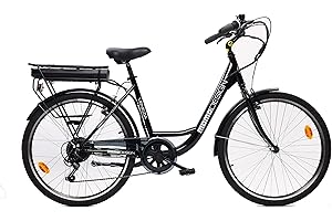 MOMO Design Venecia Bicicleta eléctrica de pedaleo asistido, Adultos Unisex, 26 Pulgadas, Negro, Talla única