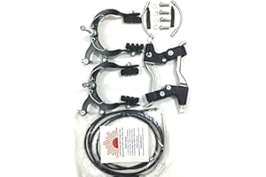 eRadius Complete Mountain Bicycle Caliper Brake Set Cables Alloy Lever Set BMX MTB Bikes Old School Caliper