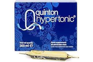 Eau de Quinton - Quinton Hypertonic, Agua de Mar Hipertónica 100% Natural, Con Magnesio y Micronutrientes, 30 Ampollas Bebibles de 10 ml