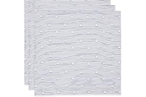 Jollein Lot de 3 Serviettes en Mousseline pour bébé - Rayures Miffy - Bleu Marine - 70 x 70 cm - 100% Coton - Certifié Oeko-Tex - Lingettes pour bébé - Bleu avec Rayures