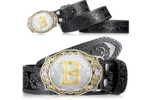 Jadive Herren Cowboy Gürtelschnallen Gürtel Western Rodeo Cowboy Gürtelschnallen Herren Western Leder Gürtel, 3,8 cm breit
