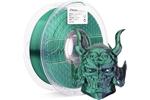 AMOLEN Filamento per stampante 3D in PLA di seta, PLA verde nero a doppio colore da 1,75 mm, filamento di stampa 3D con cambio di colore lucido per la maggior parte delle stampanti FDM 3D