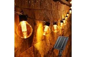 BrizLabs Girlanda świetlna, 12,6 m, 25 diod LED, G40, zewnętrzna, wodoodporna, IP65, do ogrodu, na taras, patio, wesele, ciepła biel