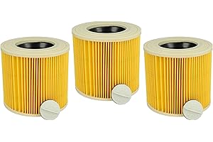 vhbw 3x filtre à cartouches compatible avec Kärcher MV 3 Premium Fireplace KIT, NT27/1, SE 4001, SE 4002, VC6000 aspirateur