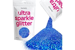 HEMWAY Paillettes holographiques bleu saphir ultra scintillantes pour ongles visage festival Noël Halloween maquillage microfines 100 g/3,5 oz