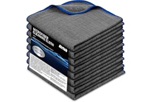 Airlab 8X Panni Microfibra Professionale Efficiente Asciugatura per Auto Moto, Asciugamani Detailing, Canovaccio Vetro, Strofinacci per Lucidatura Super Assorbenti Resistenti Antigraffio, 40x40 CM