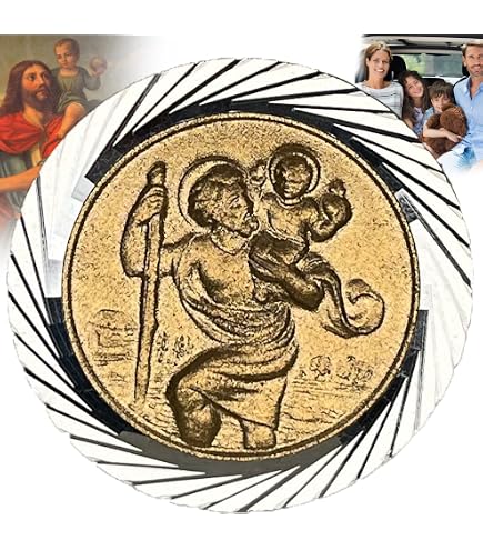 Médaille Saint-Christophe 4cm - Aimant Et Autocollants - Protection Voyage - Doré