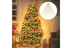 Rintea Guirlande Lumineuse Sapin de Noël,400 LED,Etanche,8 Modes avec Minuterie,Guirlande Lumineuse Exterieure pour Décoration de Noël,Intérieure,Jardin Patio,2m x16 Guirlandes [Blanc Chaud]