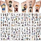 8 fogli di tatuaggi per bambini, adatti alla pelle, impermeabili, per ragazze, ragazzi, feste, regalo