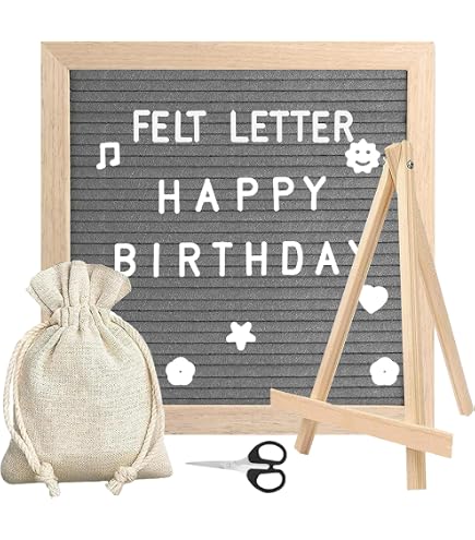 Tableau à Lettres En Feutre 25x25 Cm Avec 340 Lettres - Cadre Bois, Support Inclus - Pour Décoration, Messages, événements - 4