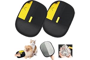 Vibbang Fellmagnet Handschuh Katzenhaare, 2 Stück Tierhaarentferner Katzenbürste Handschuh für Hunde & Katzen, Doppelseitige Fellpflegehandschuh Katze, Pet Hair Remover für Kleidung, Sofas