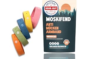 MOSKIFEND Mückenschutz Armband - Moskito Insektenschutz (Urlaub must haves - camping gadgets,reise gadgets) für Kinder und Erwachsene gegen moskito - (20x Armband)