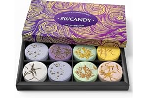 SWCANDY Shower Steamer, Aromatherapy Birthday Gifts for Women, 8 Pieces, Valentine's Day Gifts for Her, Mum, Men, Teens, Adults, Bath Bombs, Body Care with Oils