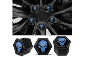 SkinoEu Tappi per dadi per ruote, in plastica, universali, 17 mm, colore nero, blu, NB 10